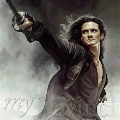 Orlando Bloom Oil Painting Giclee - myDaVinci